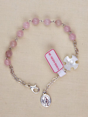 bracciale quarzo rosa catena