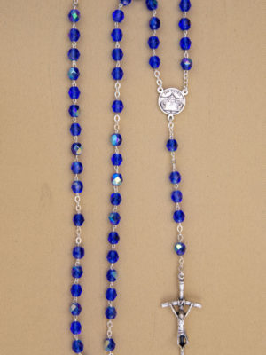 rosario blu 6mm semicristallo